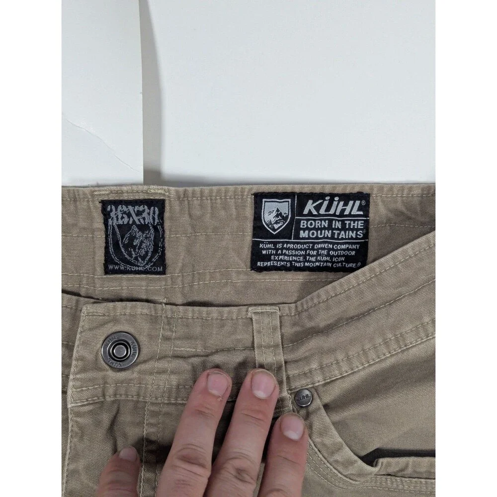 KÜHL Crag Series Outdoor Hiking Work Pants Khaki Stretch Utility 36x30